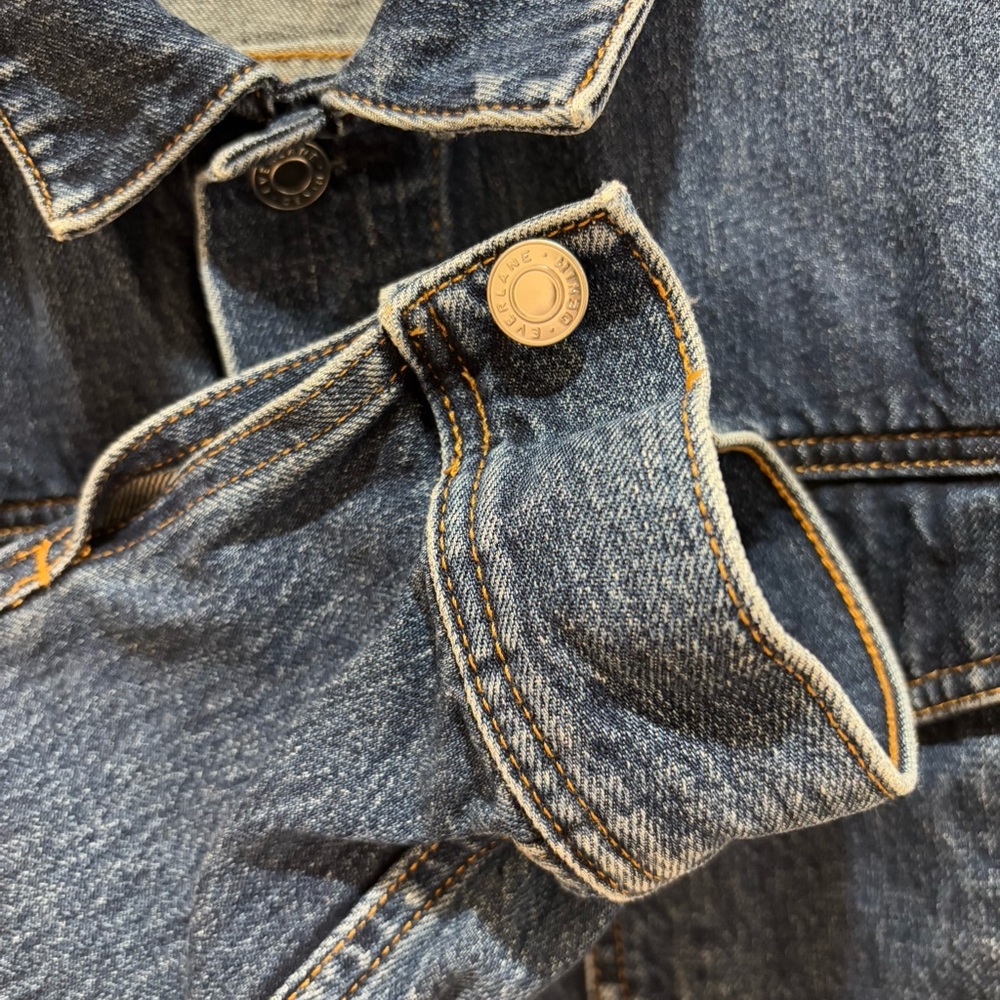 Everlane The Shrunken Denim Jacket Dark Indigo Wash Sz XL - Picture 11 of 12